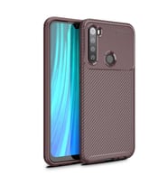 Xiaomi Redmi Note 8 Kılıf Esnek Soft Karbon Tasarım Legion Serisi (Kahverengi)