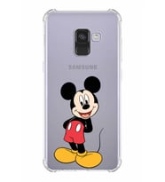 Samsung Galaxy A8 2018 Uyumlu Köşe Korumalı Antişok Kapak Mickey Mouse  Tasarımlı Şeffaf Kılıf