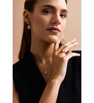 Doğal İncili Küpe Kolye Yüzük Üçlü Set (Rose)