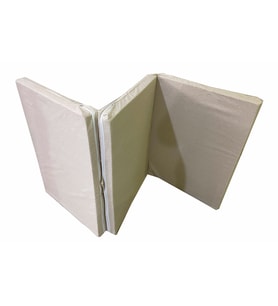 Katlanır Yer Yatağı Sünger Yatak KREM KIRÇILLI 80x180 Cm-7 CM Tek Kişilik