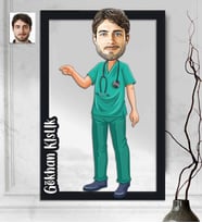 Kişiye Özel 3D  Ahşap Tablo Doktor Erkek 30x40 -4