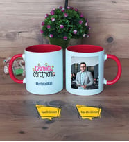İspanyolca Öğretmeni Kupa Bardak Kırmızı Fotoğraflı Öğretmenler Günü Hediyesi
