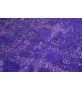 Mor Halı Floral Desenli El Dokuma Yün Pamuk Karışımlı Klasik Salon Halısı Yatak Odası Dekoru