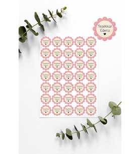 Desenli Thank You Teşekkür Stickers Paketleme Çıkartma PYTKSTK97