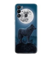 Tecno Pova Neo Kılıf Resimli Desenli Silikon Platinium Series Moon Wolf 1820