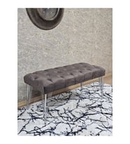 Krom Tel Ayaklı 90 cm Puf Bench - Puf - Bench - Kasalı Oturak - Oturak - Yatak Ucu Puf Kahverengi Renk 90 x 40 Boyut/Ebat (Çok Renkli)