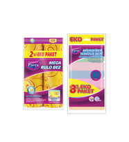 Mega Rulo 2'li Temizlik Bezi ve 8'li Mikrofiber Temizlik Bezi Paketi