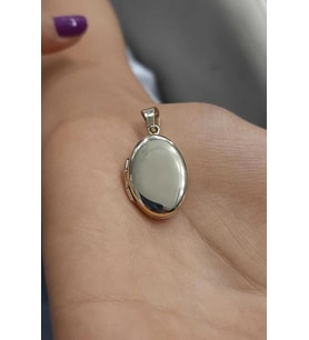 Fiyonk Kuyumculuk 14 Ayar Altın Oval Kapaklı Kolye Ucu (Rose)