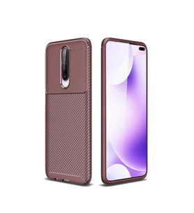 Xiaomi Poco X2 Kılıf Esnek Soft Karbon Tasarım Legion Serisi (Kahverengi)