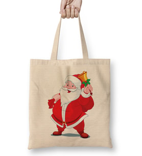 Yılbaşı Yeni Yıl Konseptli Noel Ayıcıklar 03 Bez Çanta Uzun Saplı