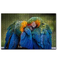 Cakapuzzle Bir Çift Mavi Macaw Papağanı  Puzzle Yapboz MDF (Ahşap) (120 Parça)