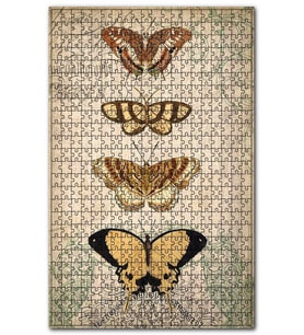 Cakapuzzle Kart Postal Ve Kelebekler Görseli Puzzle Yapboz MDF (Ahşap) (120 Parça)