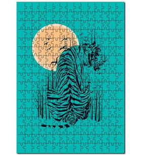 Cakapuzzle Ay Kuşlar Kaplan Figürü Puzzle Yapboz MDF (Ahşap) (120 Parça)