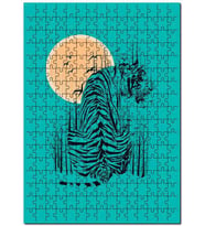 Cakapuzzle Ay Kuşlar Kaplan Figürü Puzzle Yapboz MDF (Ahşap) (120 Parça)