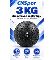 CKSpor 3 Kg Zıplamayan Sağlık Topu Slam Ball Crossfit Fitness Fonksiyonel Antrenman Ağırlık Topu