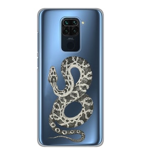 Xiaomi Redmi Note 9 Uyumlu Yılan Desenli Şeffaf Telefon Kılıfı