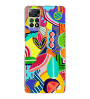 PrintiFy Xiaomi Redmi Note 11 Pro ile Uyumlu Retro Color 6  Kamera Korumalı Şeffaf  Kılıf