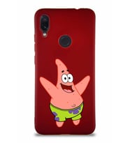 Xiaomi Redmi Note 7 Soft Premier Kapak Patrick Yıldız Tasarımlı Silikon Kılıf - Mürdüm (Şeffaf)
