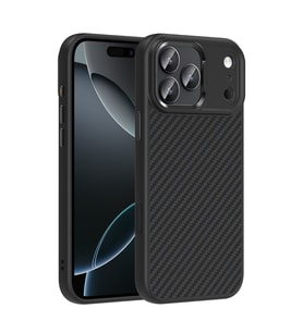 Apple iPhone 17 Pro Kılıf M-Safe Şarj Özellikli Karbon Fiber Dizayn Truva Kapak