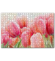 Cakapuzzle Pembe Laleler Görseli  Puzzle Yapboz MDF (Ahşap) (120 Parça)