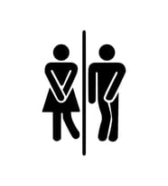 Sıkışmış Bay Bayan wc Sticker Duvar Dekor Sticker 40 x 60 cm