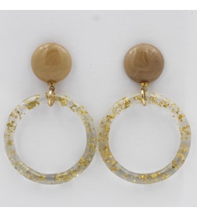 Gold Vip Vintage Tasarım Küpe (Krem)