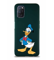 Oppo A72 Soft Premier Kapak Donald Duck-C Tasarımlı Silikon Kılıf - Yeşil (Şeffaf)