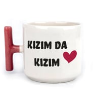 Kızım Da Kızım Baskılı Kadınlar Günü Kırmızı Kulplu T Kupa