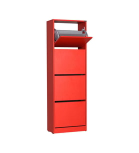 Adore Mobilya Flat Duo 4 Katlı Ayakkabılık-Kırmızı 51x157x26 cm (GxYxD)