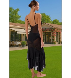 Şeffaf Örme Maxi Plaj Elbisesi V Yaka Yazlık Polyester Uzun Ömürlü Zarifane Tasarım Trend Tasarım