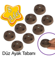 8 Adet Düz Ayak Tabanı Kahverengi Mobilya Masa Sehpa Ayağı Bağlantı Aparatı Plastik