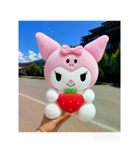 Yeni Seri Çilekli Kuromi Peluş Oyuncak 50cm - Hediyelik Oyuncak & Polly Toys