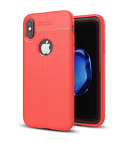 Apple iPhone XS Max Deri Görünümlü Firo Silikon Kılıf (Kırmızı)