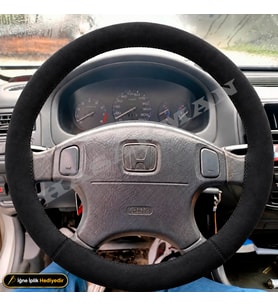 Honda Civic Dikme Direksiyon Kılıfı Alcantara Süet Monza Black 1.6 iES-Güvenlik 1998-2001