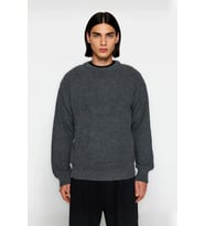 Soğuk Kış Günleri İçin Erkek Oversize Kalıp Bisiklet Yaka Rahat Triko Kazak Basic Stil Kaliteli