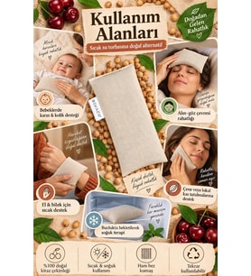 Çekirdeği Mini Isıtıcı Yastık 10×20 cm Doğal Ham Bez Migren – Regl – Bel Ağrısı Mikrodalgaya Uygun El Yapımı Terapi Pedi