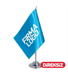 Özel Logolu Masa Bayrağı Tekli 15x22,5 cm (Direksiz) (Kırmızı)
