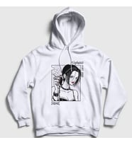 Presmono Unisex Beyaz Mic Nana Osaki Kapüşonlu Sweatshirt 315810tt