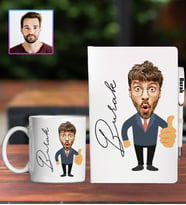 Kişiye Özel Karikatür Tasarım Defter Kalem Kupa Hediye Seti 96176