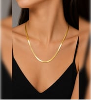 Gümüş Kaplama İtalyan Ezme Zincir Kolye , Gold Kaplama Unisex Tasarım Kolye , Çift Hediyesi