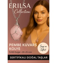 Sertifikalı Gümüş Tel Sargılı Pembe Kuvars Taşı Kolye – 25-30 mm Sevgi ve Şefkat Taşı (Çok Renkli)