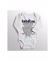 Kız Bebek Beyaz Babacım Hayatımdaki İlklerde Hep Sen Ol İstiyorum Minik Prensin Baskılı