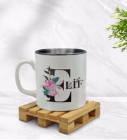 BK Gift Kişiye Özel Harfli İsimli İçi Siyah Renkli Kupa Bardak Model 1