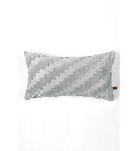 Bohem Özel Tasarım Punch Panç Desen Dekoratif Dikdörtgen Kırlent Kılıfı 28x50 cm Zigzag Gri