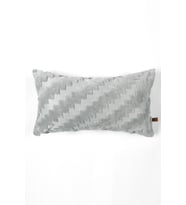 Bohem Özel Tasarım Punch Panç Desen Dekoratif Dikdörtgen Kırlent Kılıfı 28x50 cm Zigzag Gri