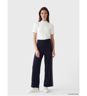 LCW Modest Lacivert Şeritli Soft Touch Kadın Eşofman Altı