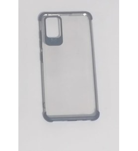 Sepetegelsin Samsung Galaxy A51 Kenarları Renkli Şeffaf Kılıf - Siyah (Altın / Dore)