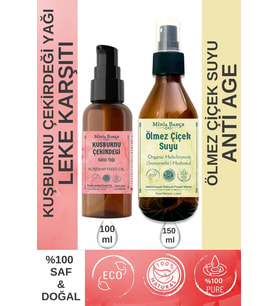 100ml Kuşburnu Çekirdeği Yağı, Organik Ölmez Çiçek Suyu 150ml
