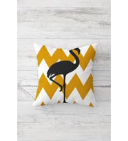 Zigzag Flamingo Desenli Çift Tarafı Baskı Gizli Fermuarlı Yastık Kılıfı Kırlent Koltuk Yastık Kılıfı (Beyaz)