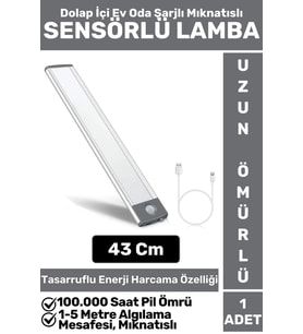 Premium Ev Oda Dolap İçi Çocuk Odası Gece Lambası Şarjlı Mıknatıslı Sensörlü LAMBA 43 Cm (Çok Renkli)